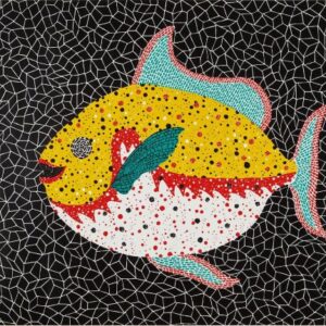 草間彌生　「Fish 」の買取画像シルクスクリーン　魚